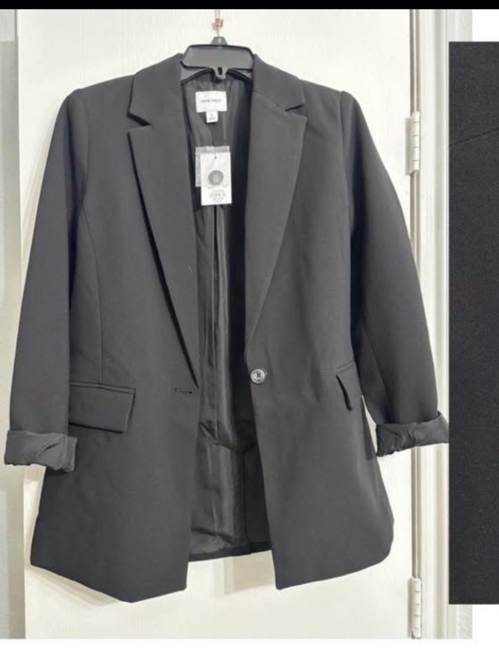 Nine West womens Black Single-Button Blazer Jacket